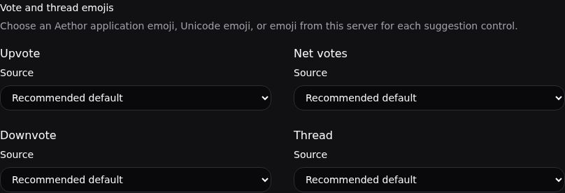 The suggestion appearance settings for the thread control emoji